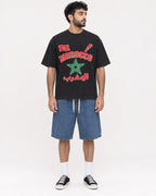Mockup Boxy Heavyweight Tee Black male full-body 07