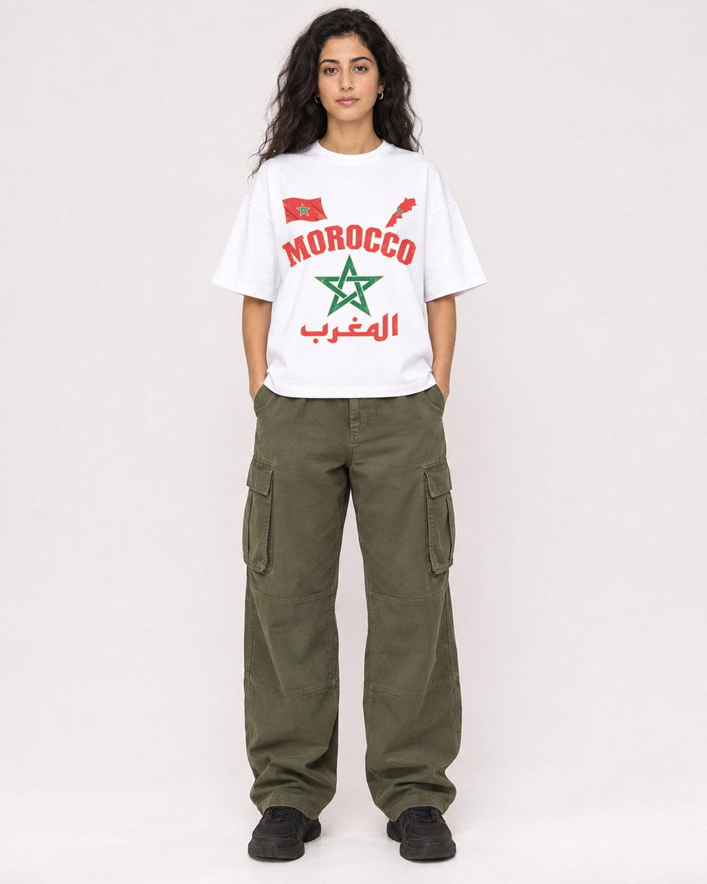 Mockup Boxy Heavyweight Tee White female full-body 07
