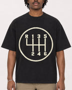 Mockup Boxy Heavyweight Tee Black male close-up 04