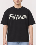 Mockup Boxy Heavyweight Tee Black male close-up 13