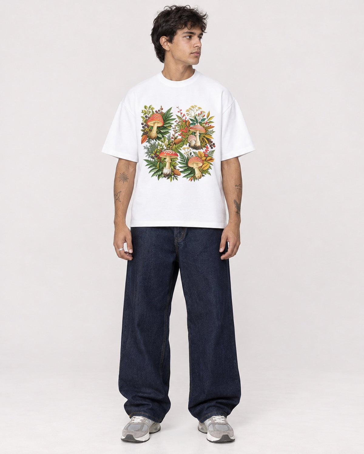 Mockup Boxy Heavyweight Tee White male full-body 06