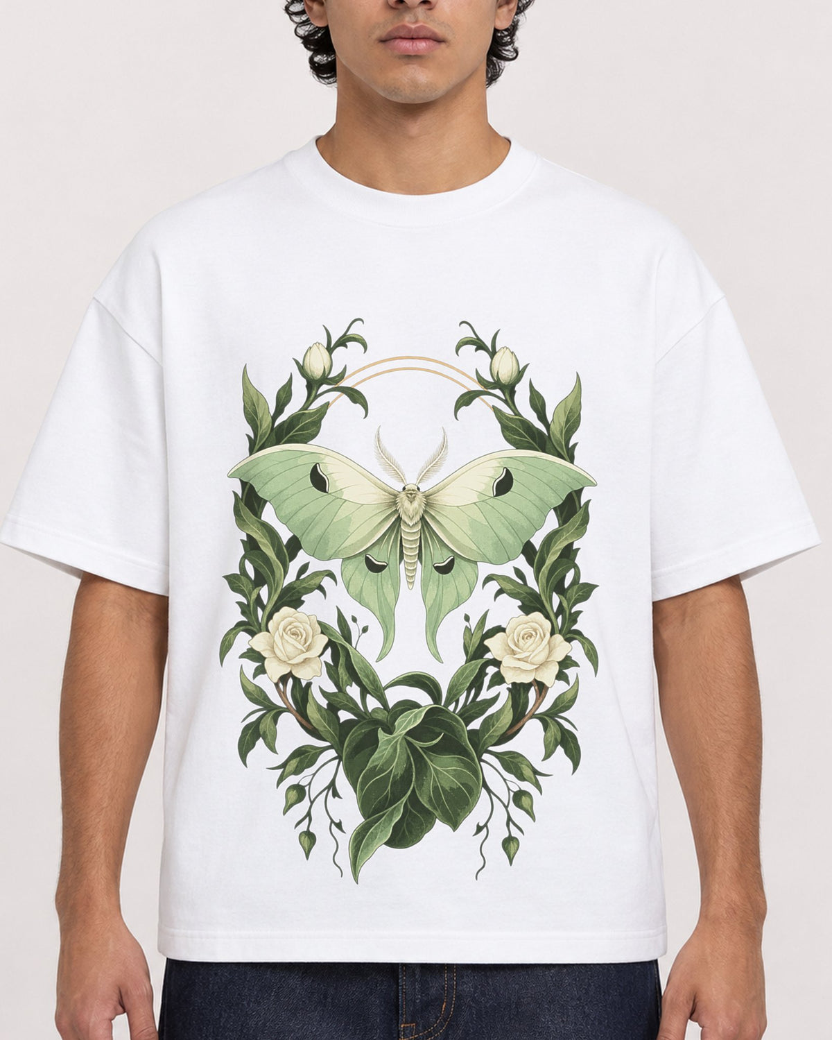 Mockup Boxy Heavyweight Tee White male close-up 26