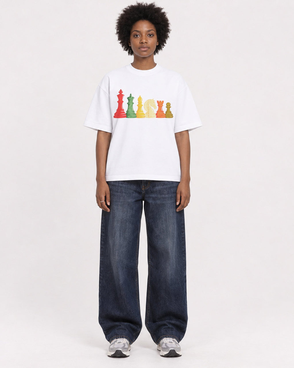 Mockup Boxy Heavyweight Tee White female full-body 14