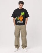 Mockup Boxy Heavyweight Tee Black male full-body 48