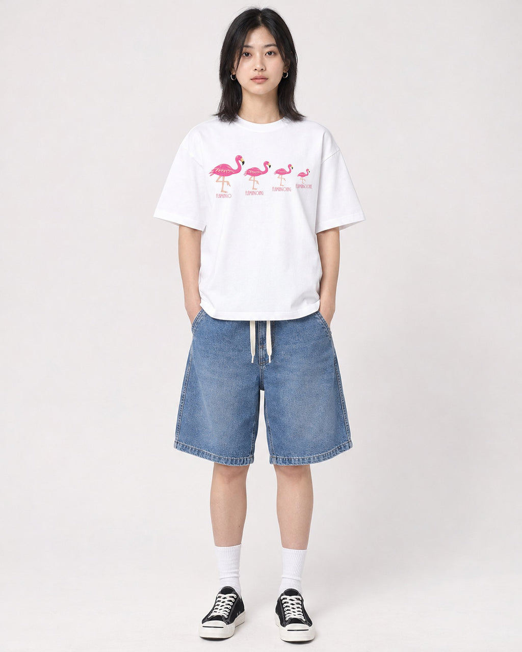 Mockup Boxy Heavyweight Tee White female full-body 31