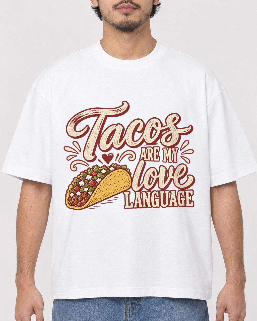 Mockup Boxy Heavyweight Tee White male close-up 02