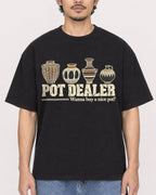 Mockup Boxy Heavyweight Tee Black male close-up 02