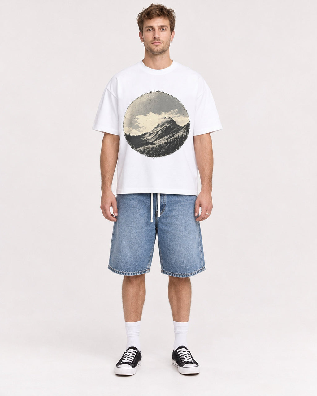Mockup Boxy Heavyweight Tee White male full-body 08