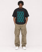 Mockup Boxy Heavyweight Tee Black male full-body 04