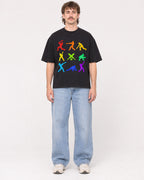 Mockup Boxy Heavyweight Tee Black male full-body 29