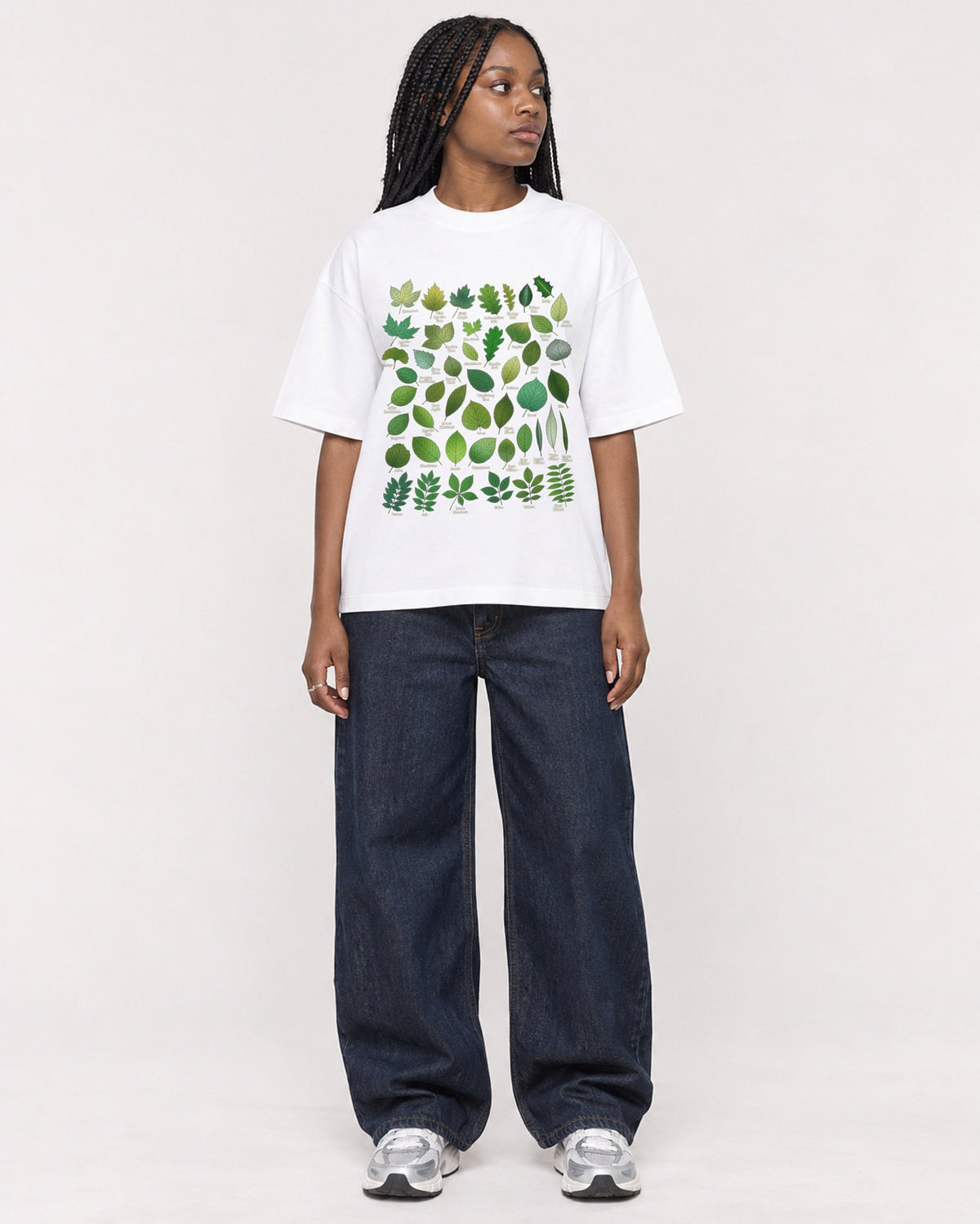 Mockup Boxy Heavyweight Tee White female full-body 04