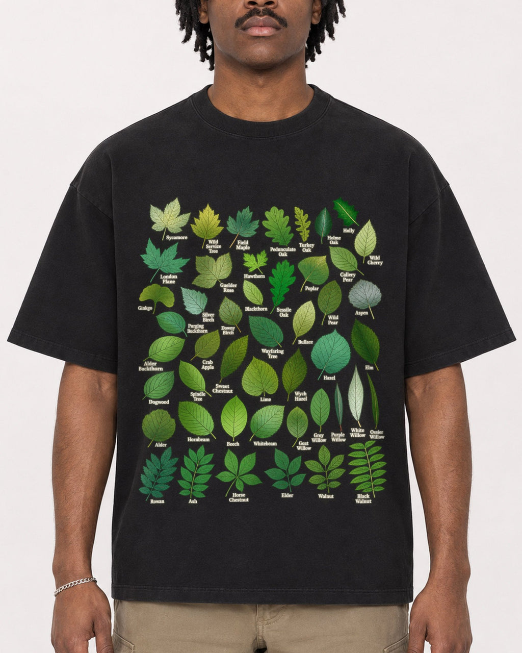 Mockup Boxy Heavyweight Tee Black male close-up 04
