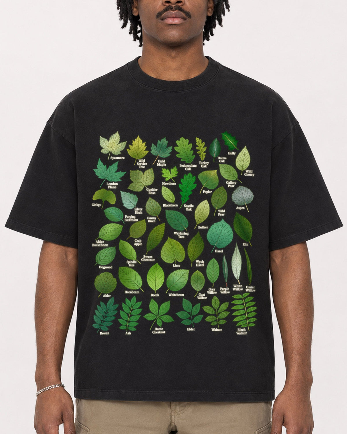 Mockup Boxy Heavyweight Tee Black male close-up 04