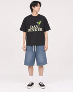 Mockup Boxy Heavyweight Tee Black male full-body 11