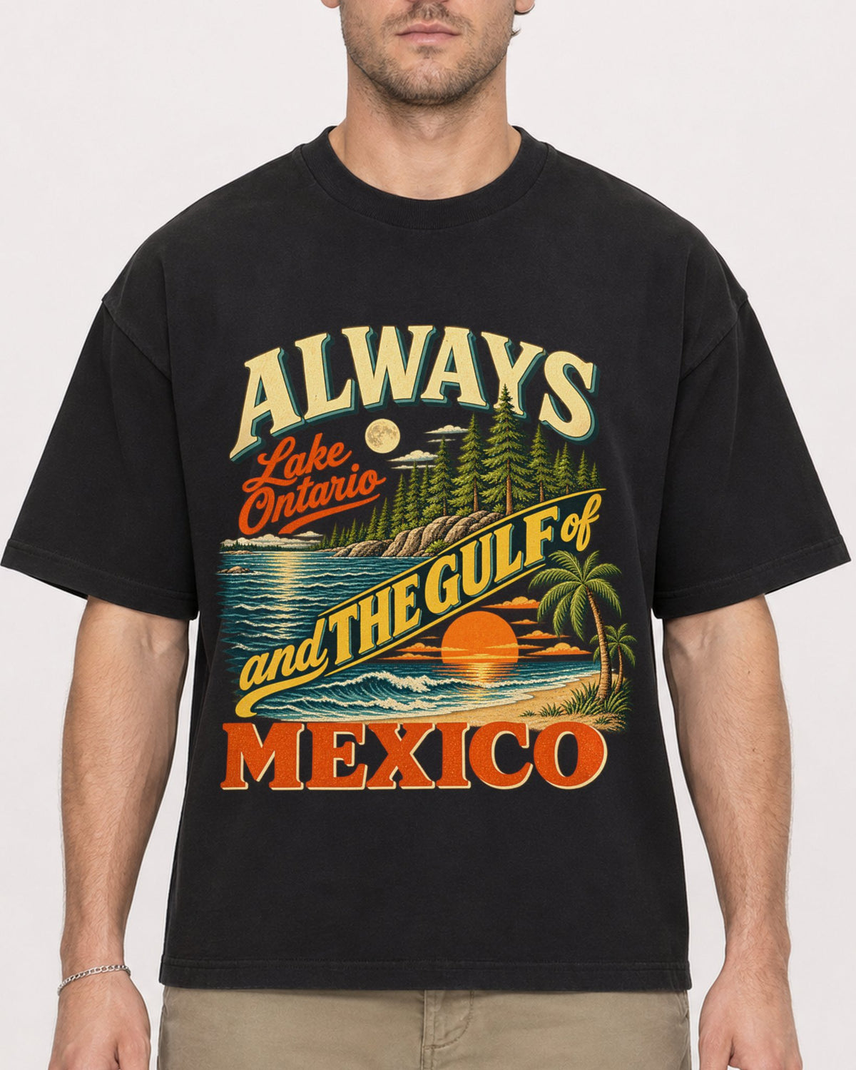 Mockup Boxy Heavyweight Tee Black male close-up 08