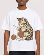 Mockup Boxy Heavyweight Tee White male close-up 05