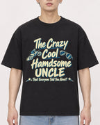 Mockup Boxy Heavyweight Tee Black male close-up 01