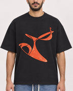 Mockup Boxy Heavyweight Tee Black male close-up 07