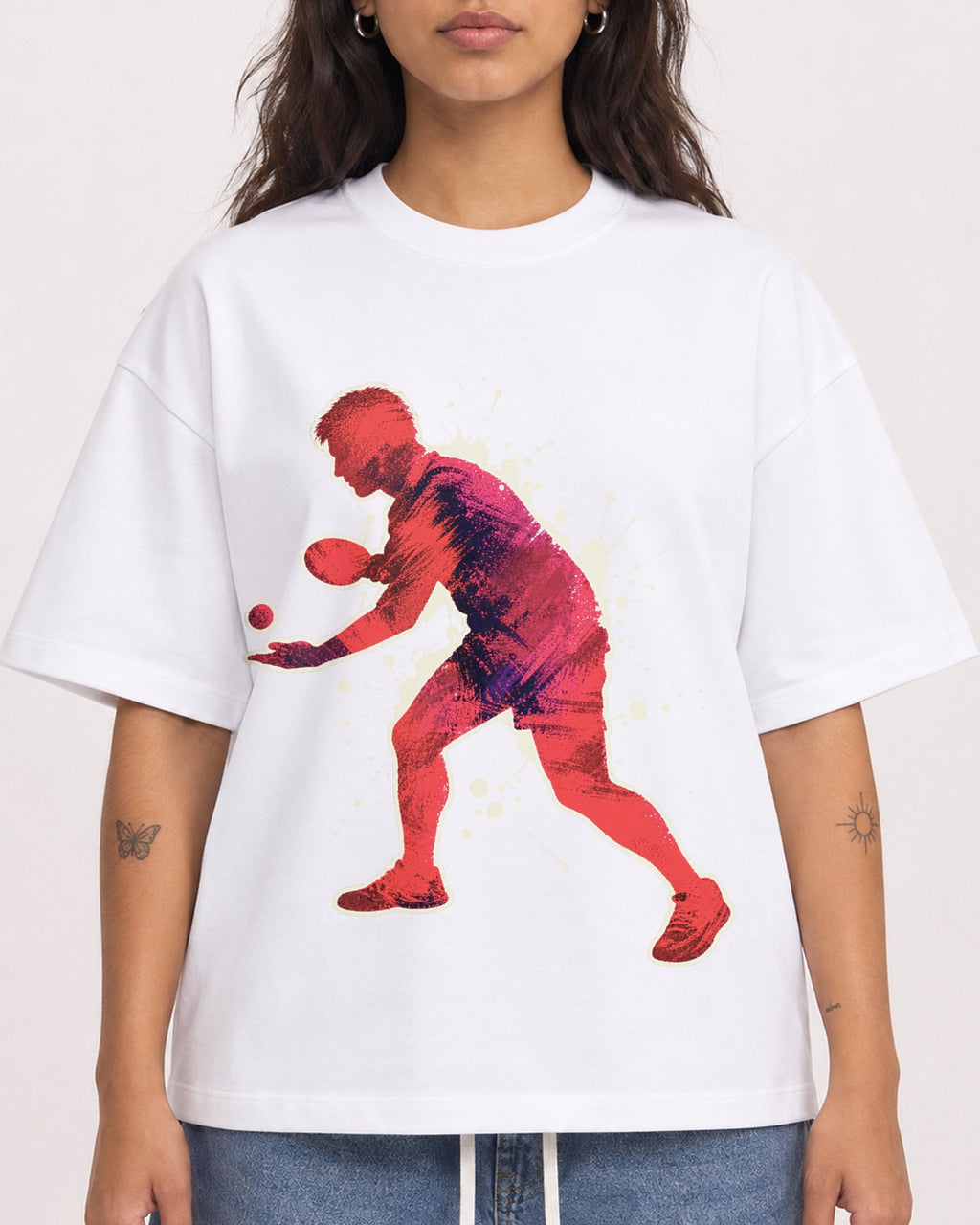Mockup Boxy Heavyweight Tee White female close-up 06