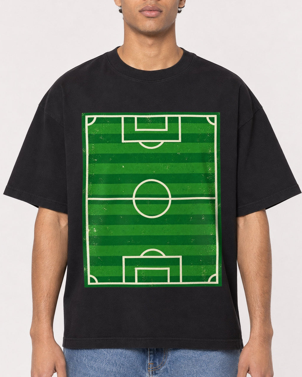 Mockup Boxy Heavyweight Tee Black male close-up 10