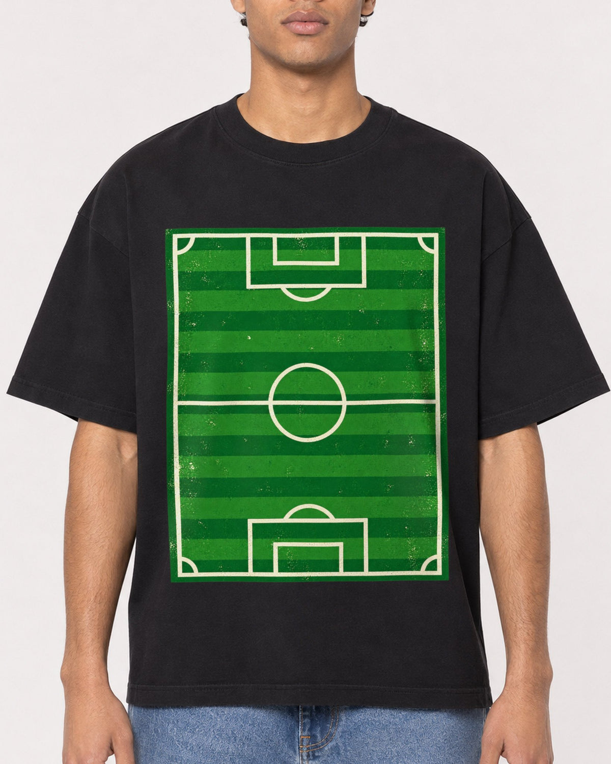 Mockup Boxy Heavyweight Tee Black male close-up 10