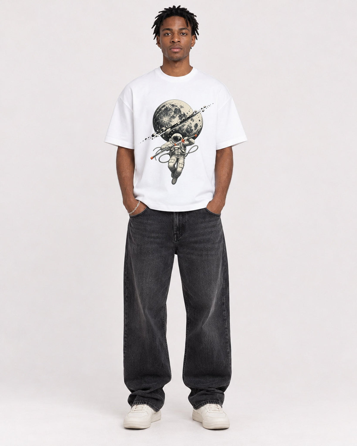 Mockup Boxy Heavyweight Tee White male full-body 05