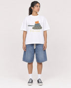 Mockup Boxy Heavyweight Tee White female full-body 16