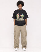 Mockup Boxy Heavyweight Tee Black female full-body 14