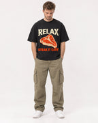 Mockup Boxy Heavyweight Tee Black male full-body 08
