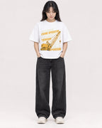 Mockup Boxy Heavyweight Tee White female full-body 13