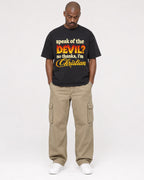 Mockup Boxy Heavyweight Tee Black male full-body 44