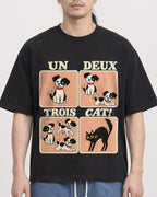 Mockup Boxy Heavyweight Tee Black male close-up 43