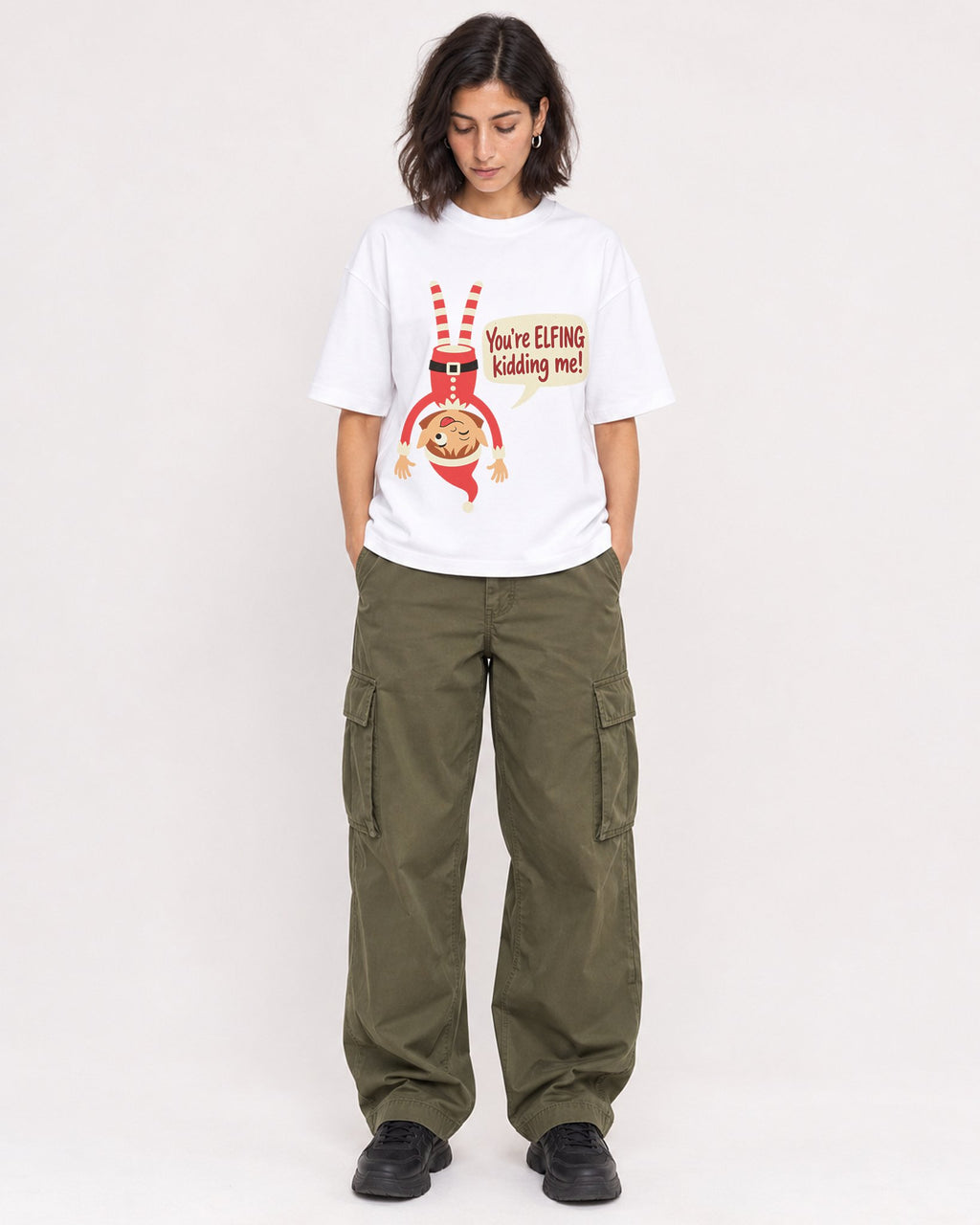 Mockup Boxy Heavyweight Tee White female full-body 37