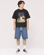 Mockup Boxy Heavyweight Tee Black male full-body 03