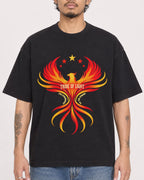 Mockup Boxy Heavyweight Tee Black male close-up 42