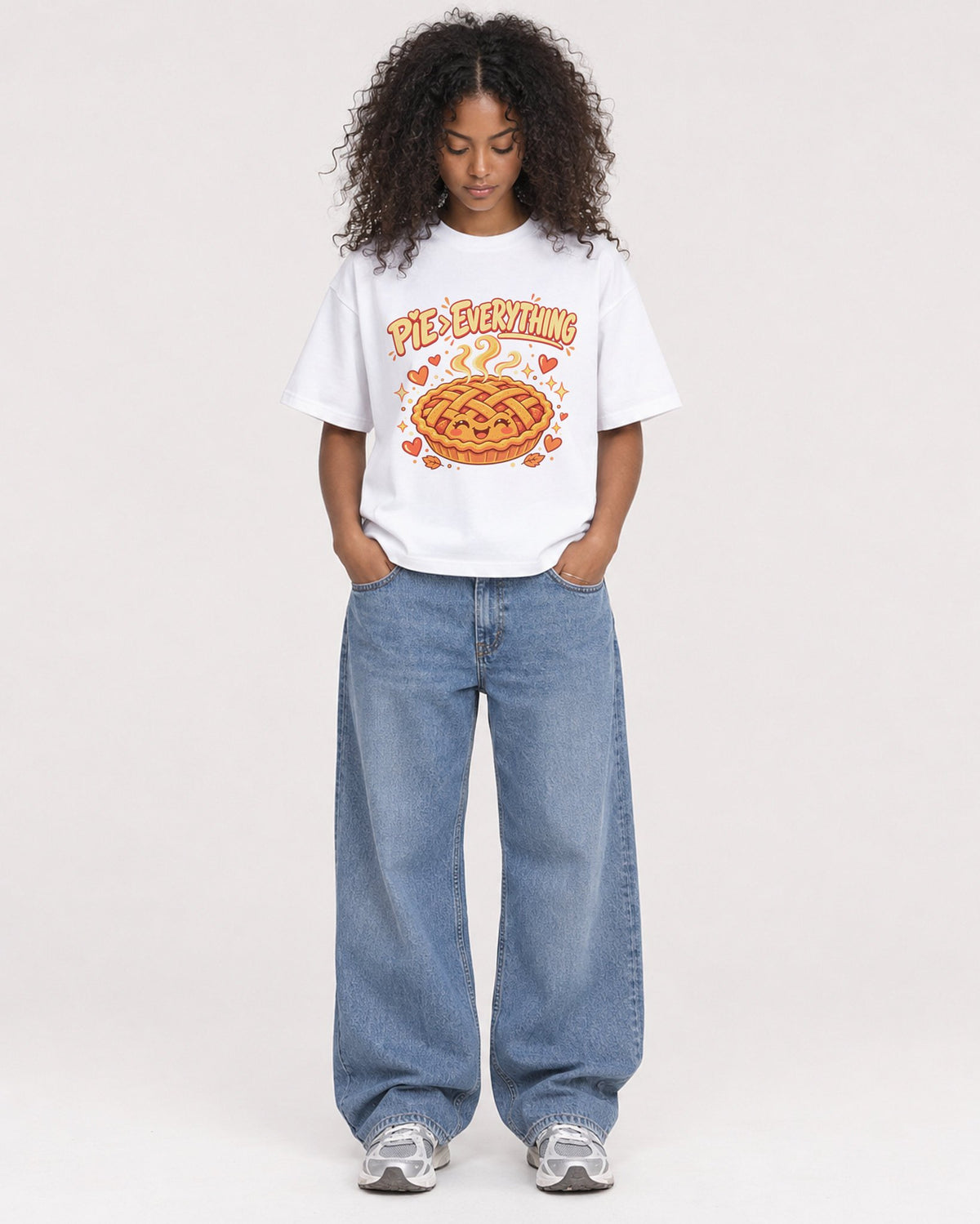 Mockup Boxy Heavyweight Tee White female full-body 05