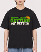 Mockup Boxy Heavyweight Tee Black male close-up 11