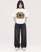 Mockup Boxy Heavyweight Tee White female full-body 13