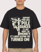 Mockup Boxy Heavyweight Tee Black male close-up 16