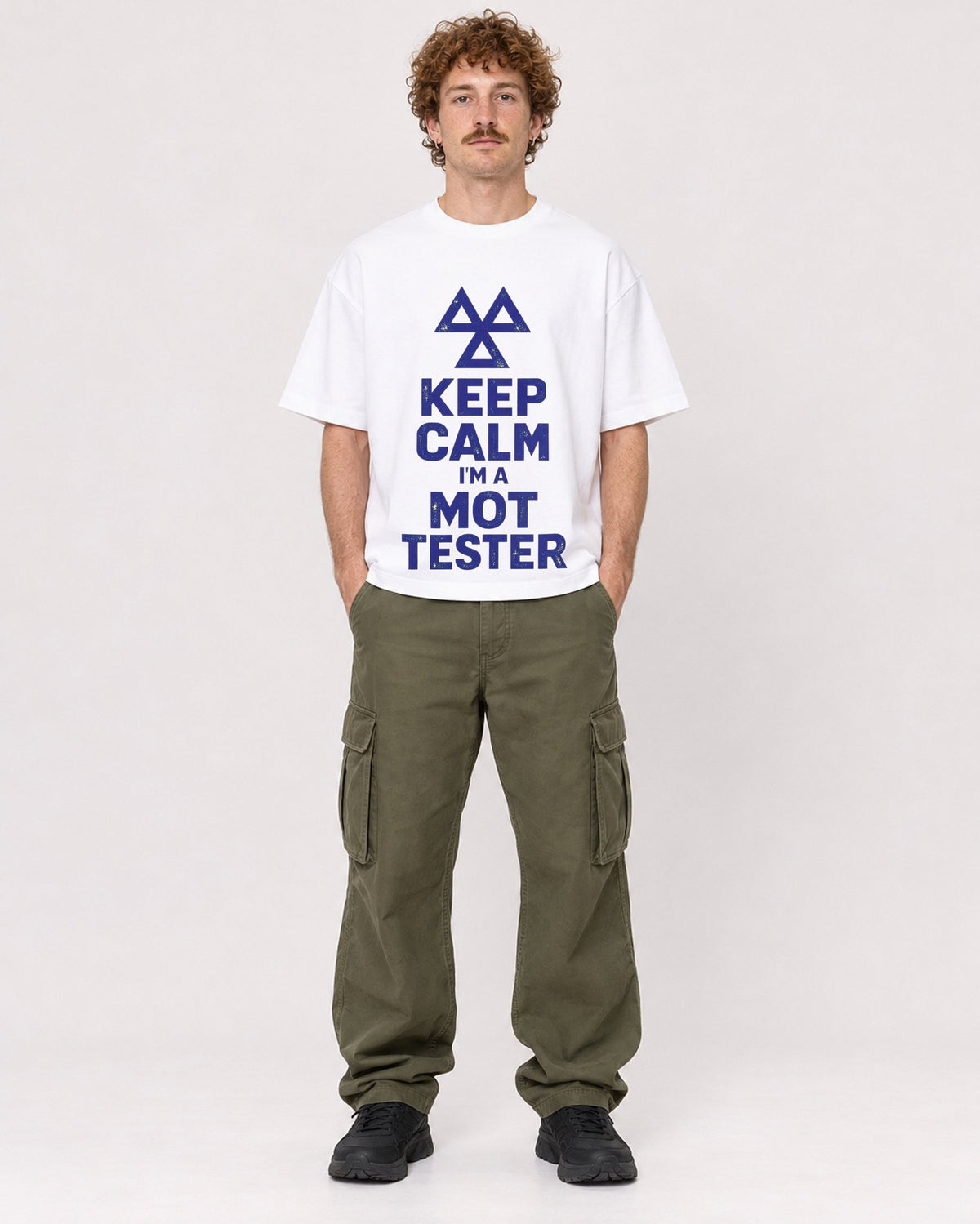 Mockup Boxy Heavyweight Tee White male full-body 09