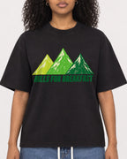 Mockup Boxy Heavyweight Tee Black female close-up 05