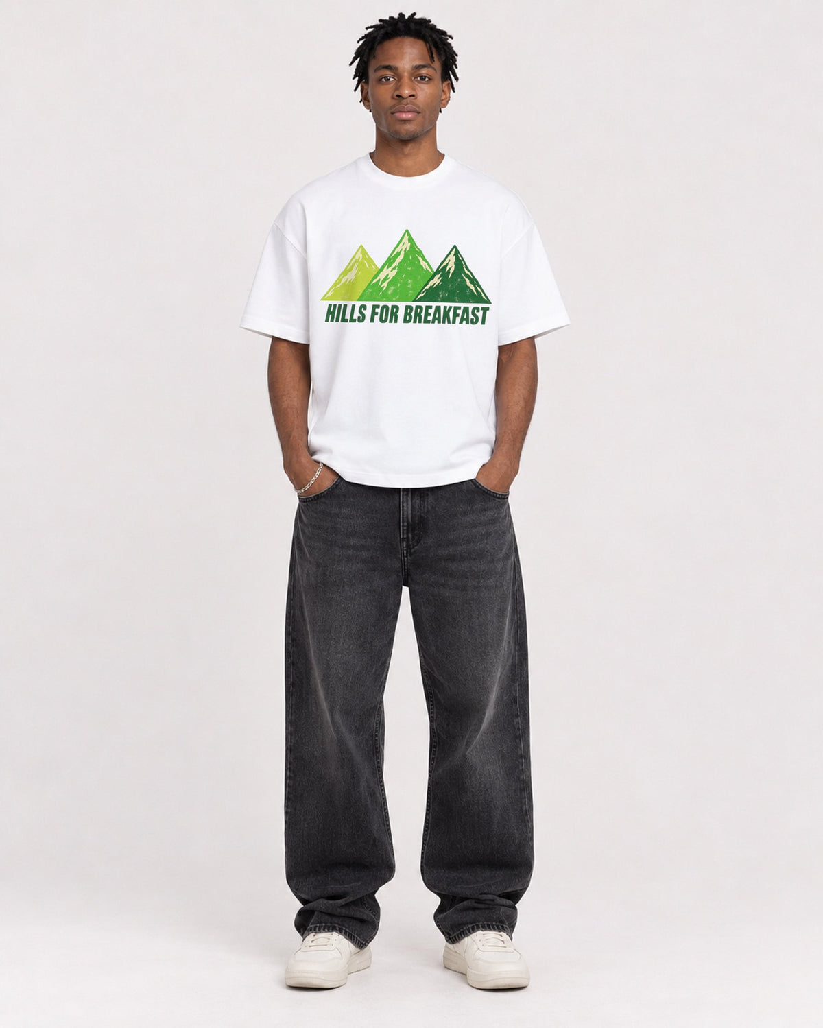 Mockup Boxy Heavyweight Tee White male full-body 05