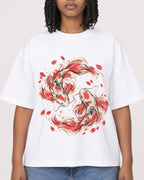 Mockup Boxy Heavyweight Tee White female close-up 15