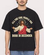 Mockup Boxy Heavyweight Tee Black male close-up 02