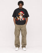 Mockup Boxy Heavyweight Tee Black male full-body 04