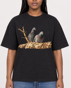 Mockup Boxy Heavyweight Tee Black female close-up 04