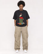 Mockup Boxy Heavyweight Tee Black female full-body 14
