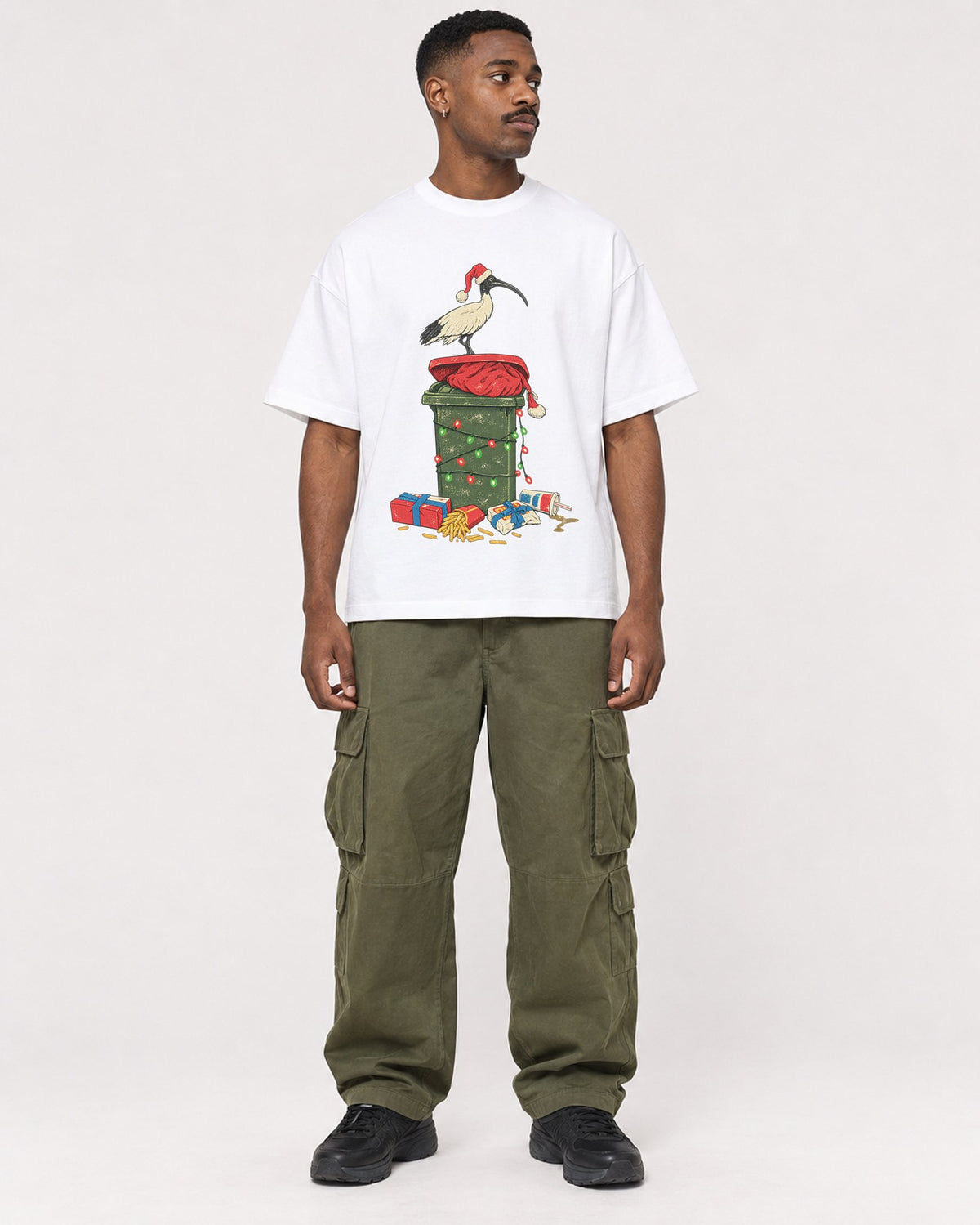 Mockup Boxy Heavyweight Tee White male full-body 14