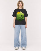 Mockup Boxy Heavyweight Tee Black female full-body 19