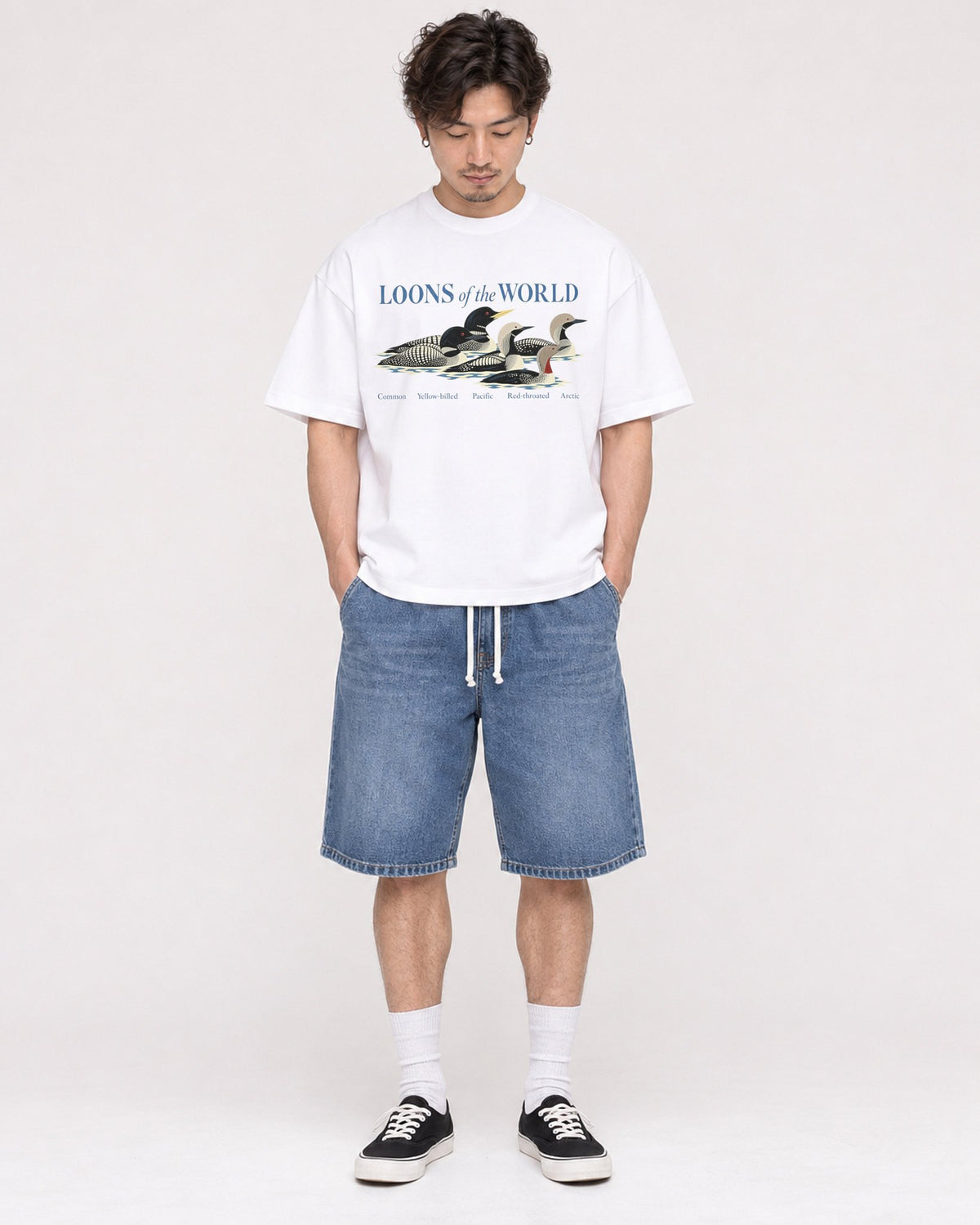 Mockup Boxy Heavyweight Tee White male full-body 03